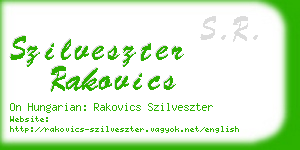 szilveszter rakovics business card